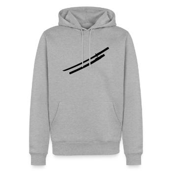Samurai épée - Sweat à capuche Premium bio Homme - gris chiné - Devant - Thijin (182cm)