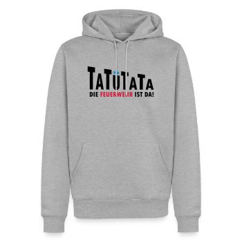 TATÜTATA Feuerwehr - Männer Premium Bio Hoodie - Grau meliert - Vorne - Thijin (182cm)