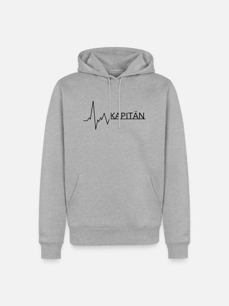 herzschlag kapitän - Männer Premium Bio Hoodie - Grau meliert
