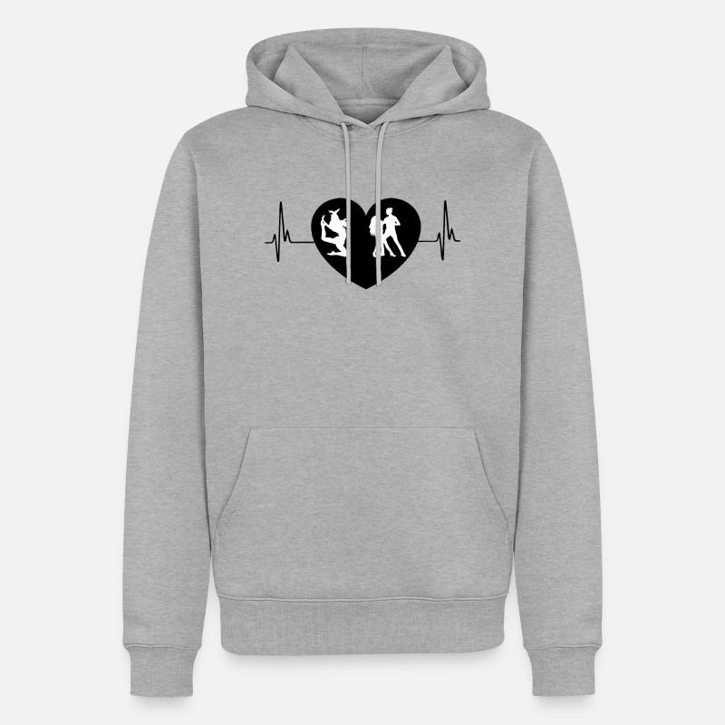 Dancing Dance Music - Männer Premium Bio Hoodie - Grau meliert