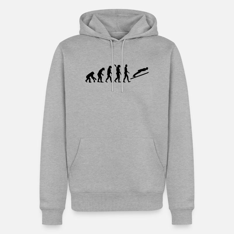 Évolution Saut à ski - Sweat à capuche Premium bio Homme - gris chiné