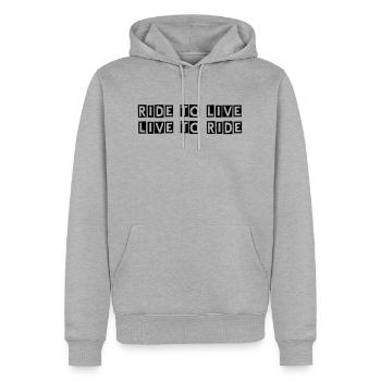 Ride to live - Männer Premium Bio Hoodie - Grau meliert - Vorne - Thijin (182cm)