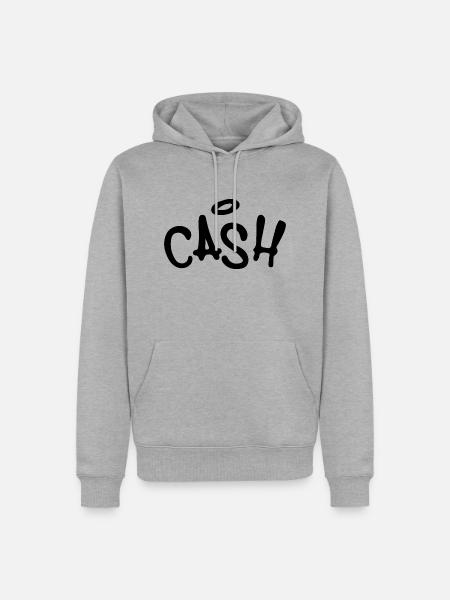 Cash - Männer Premium Bio Hoodie - Grau meliert