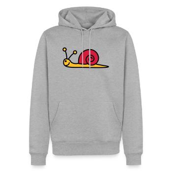 schnecke_3c - Sweat à capuche Premium bio Homme - gris chiné - Devant - Thijin (182cm)