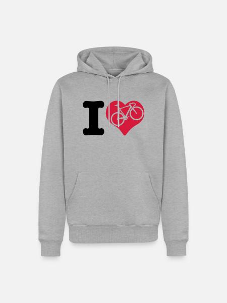 i love cycling - Männer Premium Bio Hoodie - Grau meliert