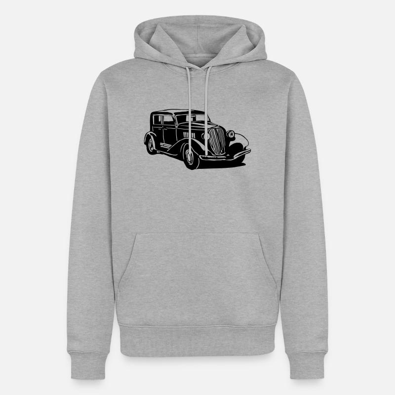 Oldtimer - Männer Premium Bio Hoodie - Grau meliert
