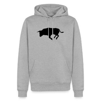 stier - Men’s Premium Organic Hoodie - heather grey - Front - Thijin (182cm)