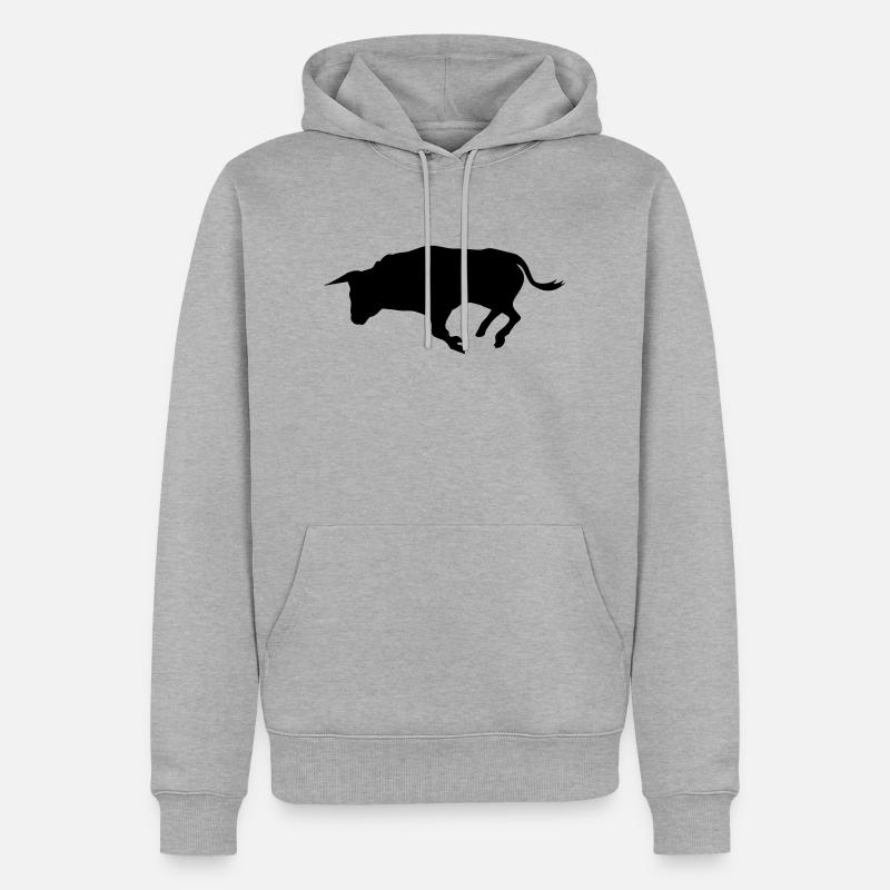 stier - Sweat à capuche Premium bio Homme - gris chiné