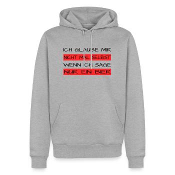 Nur ein Bier - Männer Premium Bio Hoodie - Grau meliert - Vorne - Thijin (182cm)