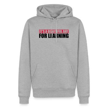 beautiful day for learning - Men’s Premium Organic Hoodie - heather grey - Front - Thijin (182cm)