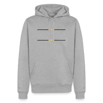Lignes 2 étoiles - Sweat à capuche Premium bio Homme - gris chiné - Devant - Thijin (182cm)