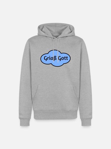 Griaß Gott - Männer Premium Bio Hoodie - Grau meliert