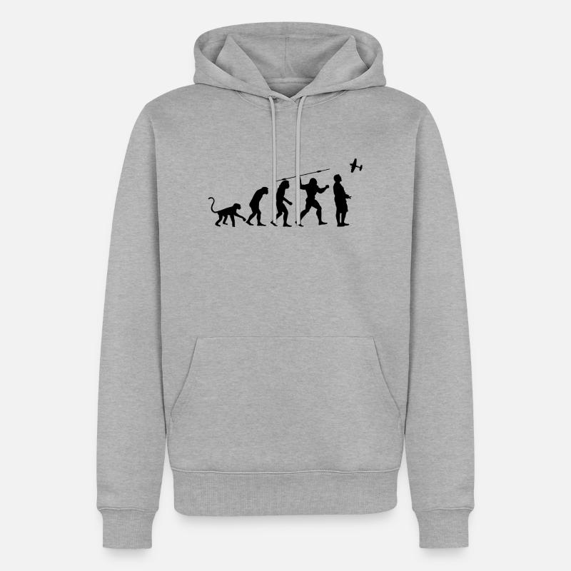 Pilot Evolution - Männer Premium Bio Hoodie - Grau meliert