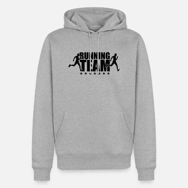 Équipe de course à pied - Sweat à capuche Premium bio Homme - gris chiné