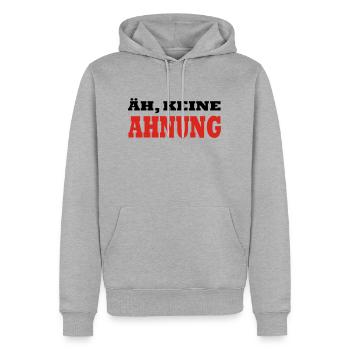 ÄH, KEINE AHNUNG by JAY - Männer Premium Bio Hoodie - Grau meliert - Vorne - Thijin (182cm)