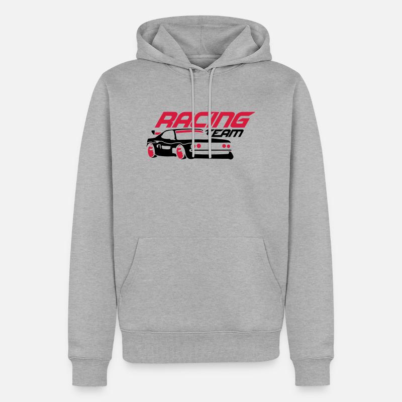 Voiture de l'équipe de course - Sweat à capuche Premium bio Homme - gris chiné