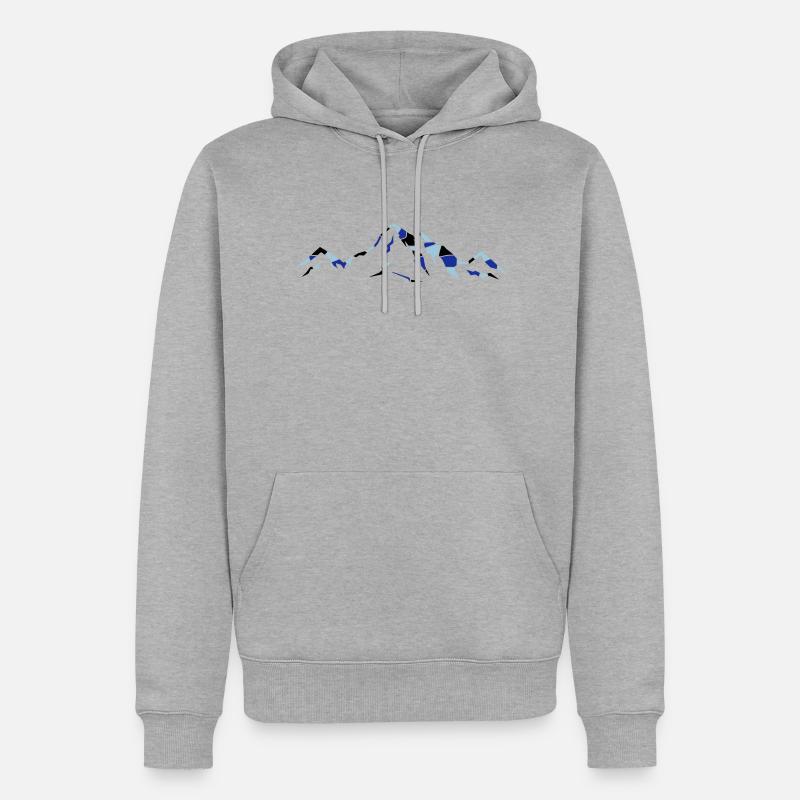 berge_02 - Sweat à capuche Premium bio Homme - gris chiné