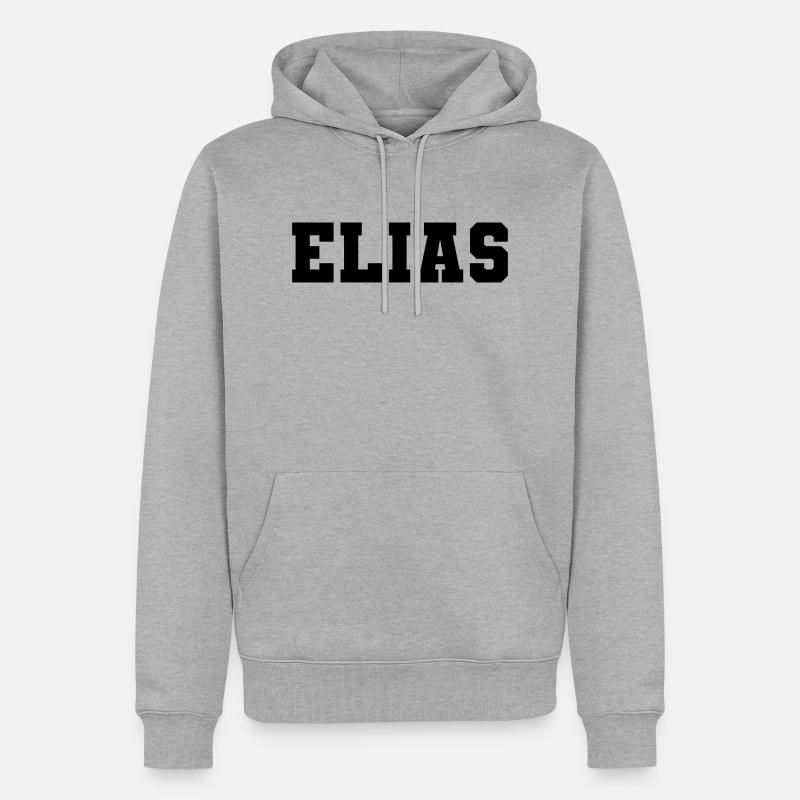 Nom - Elias - Sweat à capuche Premium bio Homme - gris chiné
