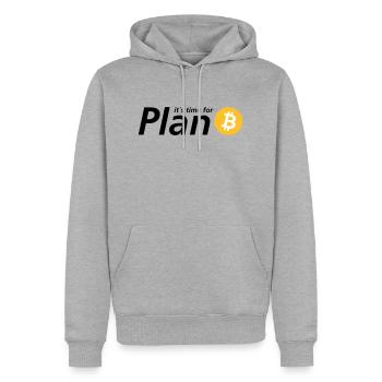 Time for plan B - Sweat à capuche Premium bio Homme - gris chiné - Devant - Thijin (182cm)