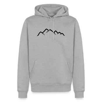 Berge Silhouette Klettern - Männer Premium Bio Hoodie - Grau meliert - Vorne - Thijin (182cm)