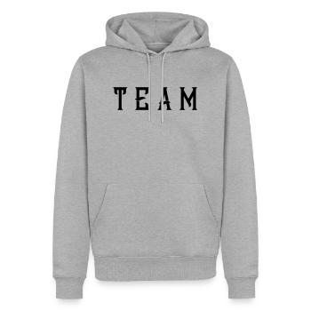 équipe - Sweat à capuche Premium bio Homme - gris chiné - Devant - Thijin (182cm)