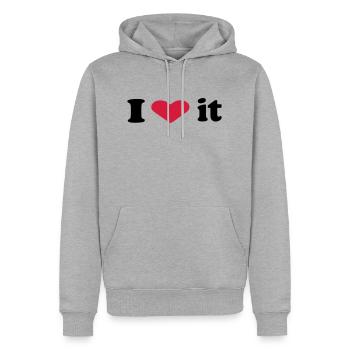 i heart it - Männer Premium Bio Hoodie - Grau meliert - Vorne - Thijin (182cm)