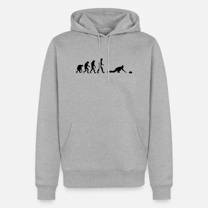 l'évolution de curling - Sweat à capuche Premium bio Homme - gris chiné