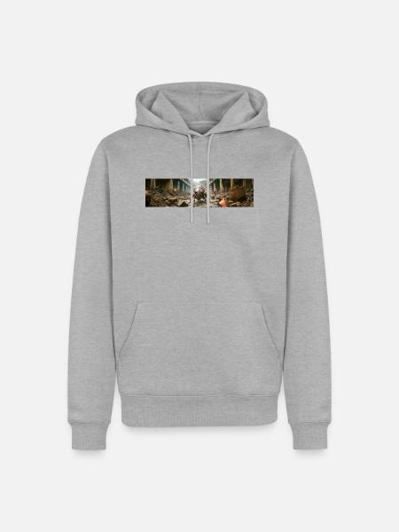 Apokalypse Welt nach der Menschheit Riesenkakerlake - Männer Premium Bio Hoodie - Grau meliert
