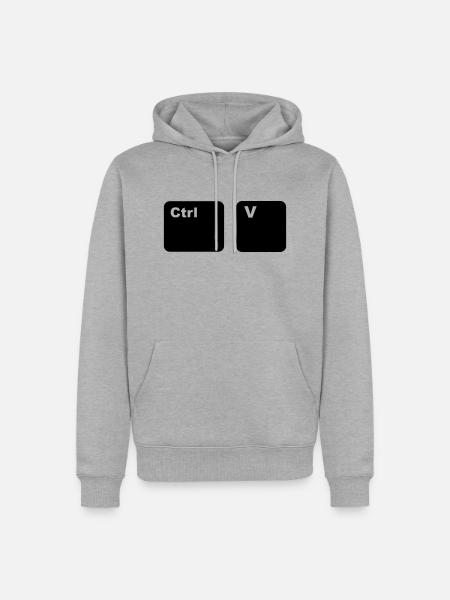 Ctrl + V Copy and Paste - Männer Premium Bio Hoodie - Grau meliert
