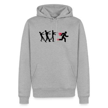 Run From Zombies - Männer Premium Bio Hoodie - Grau meliert - Vorne - Thijin (182cm)