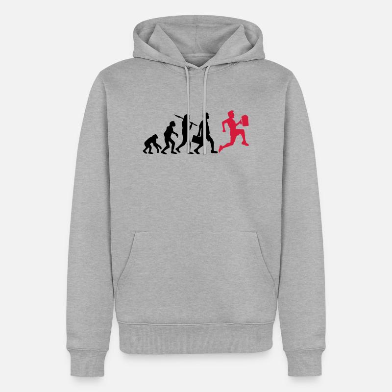 Course boire de bière Evolution - Sweat à capuche Premium bio Homme - gris chiné