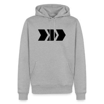 pfeil - Männer Premium Bio Hoodie - Grau meliert - Vorne - Thijin (182cm)