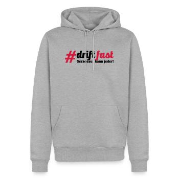 Drift Fast, geradeaus kann jeder - Männer Premium Bio Hoodie - Grau meliert - Vorne - Thijin (182cm)
