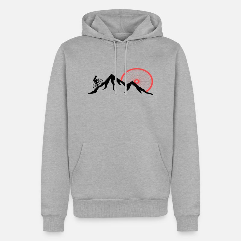 VTT VTT VTT Alpinisme - Sweat à capuche Premium bio Homme - gris chiné