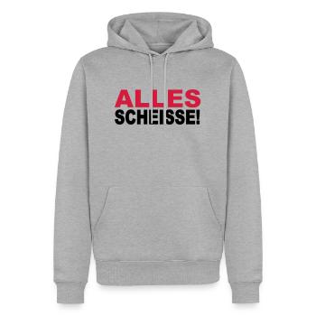Alles Scheisse! - Männer Premium Bio Hoodie - Grau meliert - Vorne - Thijin (182cm)