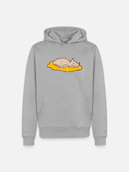 Katze - Männer Premium Bio Hoodie - Grau meliert
