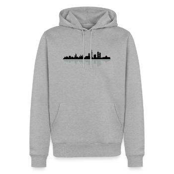 Skyline München - Männer Premium Bio Hoodie - Grau meliert - Vorne - Thijin (182cm)