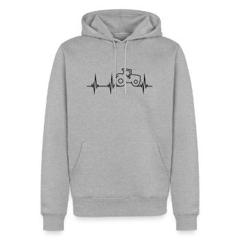 Puls Traktor Bauernhof - Männer Premium Bio Hoodie - Grau meliert - Vorne - Thijin (182cm)