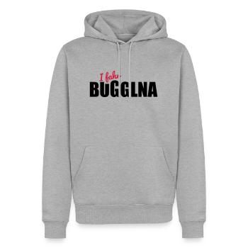 Buggl na - Männer Premium Bio Hoodie - Grau meliert - Vorne - Thijin (182cm)