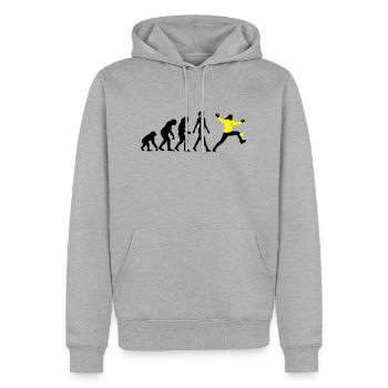 Evolution Handball Torhueterin - Männer Premium Bio Hoodie - Grau meliert - Vorne - Thijin (182cm)
