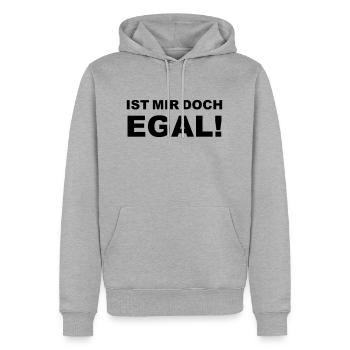 Ist mir doch egal! - Männer Premium Bio Hoodie - Grau meliert - Vorne - Thijin (182cm)