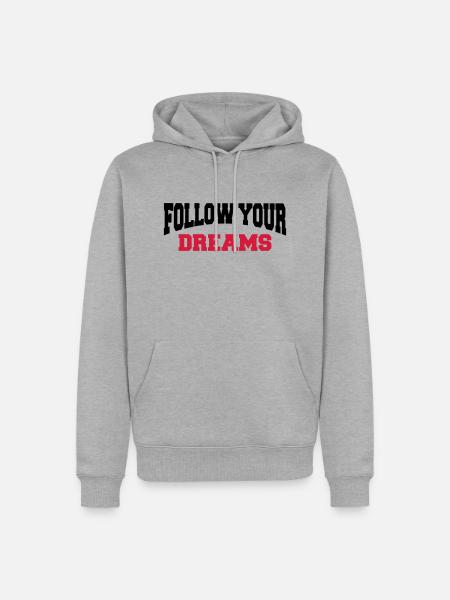 Follow your dreams - Männer Premium Bio Hoodie - Grau meliert