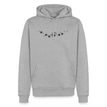Blumen-Girlande / flower garland (b, 1c) - Männer Premium Bio Hoodie - Grau meliert - Vorne - Thijin (182cm)