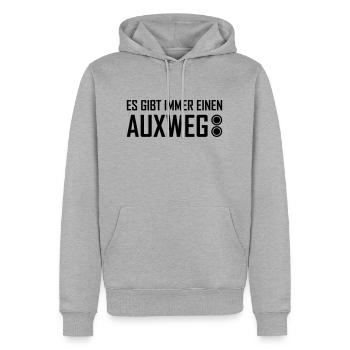 Es gibt immer einen Auxweg - Tontechnik - Männer Premium Bio Hoodie - Grau meliert - Vorne - Thijin (182cm)