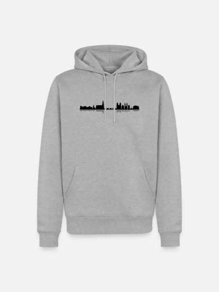 Skyline - Heidelberg - Männer Premium Bio Hoodie - Grau meliert
