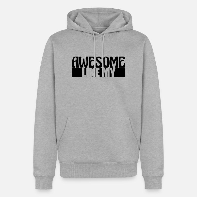 Awesome Like My Text - Männer Premium Bio Hoodie - Grau meliert