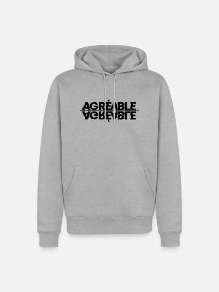 Agreable Glitch Design - Männer Premium Bio Hoodie - Grau meliert