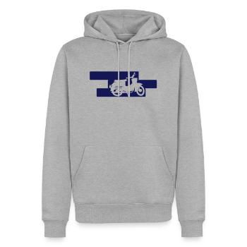 Schwalbe KR50 - Männer Premium Bio Hoodie - Grau meliert - Vorne - Thijin (182cm)