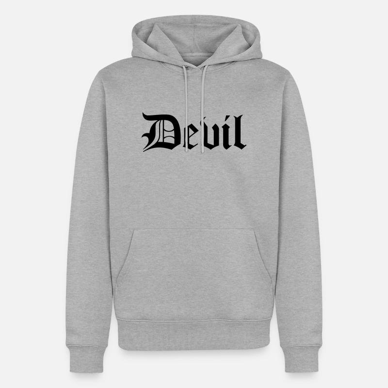 Devil - Männer Premium Bio Hoodie - Grau meliert