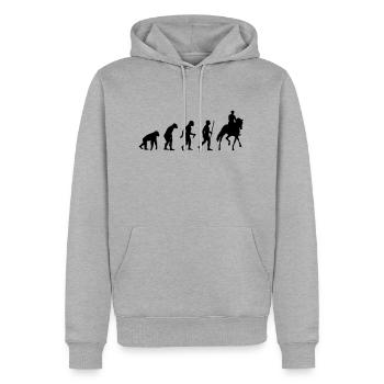 Cavalier de dressage Evolution - Sweat à capuche Premium bio Homme - gris chiné - Devant - Thijin (182cm)